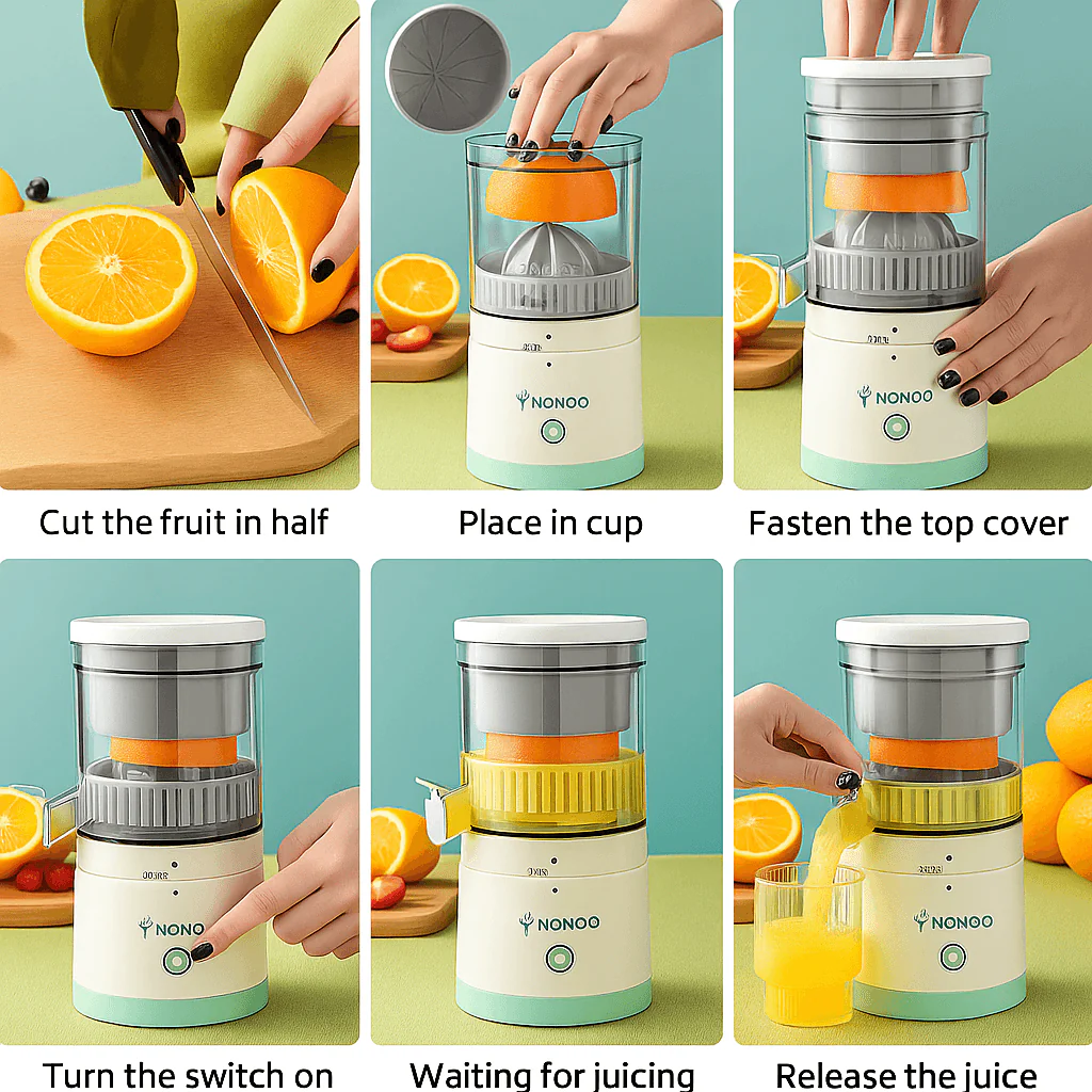 Orvion™ Electric Citrus Juicer – USB Rechargeable, Portable & Compact